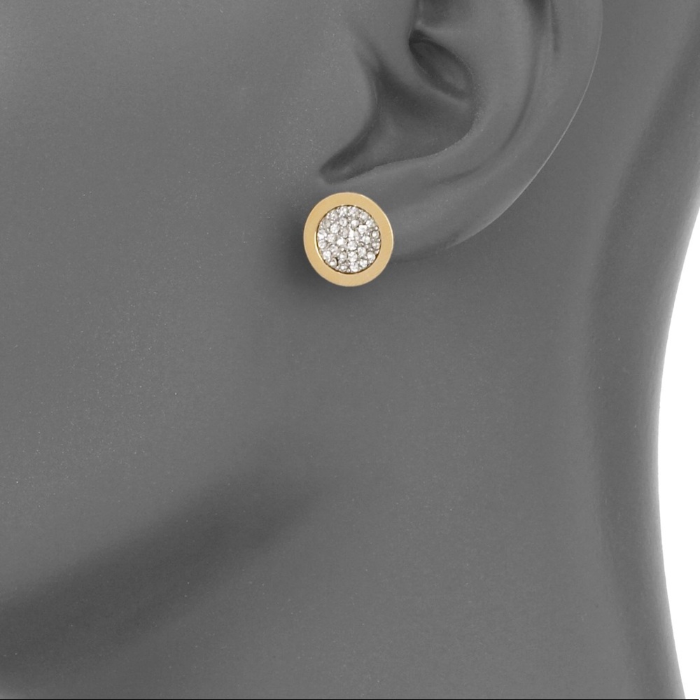MICHAEL KORS Pave Slice Gold Studs
